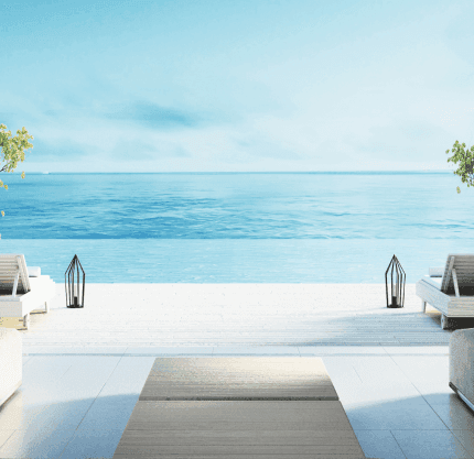 Luliex hero image - outdoor terrace with ocean view